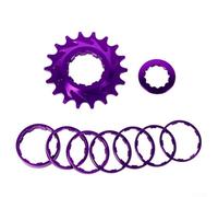 Rueda libre de una sola velocidad, kit de conversión de aleación de aluminio 18T para buje HG, acabado anodizado resistente a la corrosión con espaciadores, diseño ligero de 45 g para salto de