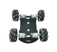 rueda mecanum Kit de chasis de coche robot Mecanum con ruedas de 97 mm y tracción en las 4 ruedas, carga de 20 kg y motor Hall de 12 V CC for Ardo RPi, proyecto STEM DIY