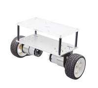 rueda mecanum Kit de coche robot autoequilibrado de doble chasis 2WD con 2 motores codificadores for Ardo RPi, piezas de juguete STEM DIY(Double chassis)
