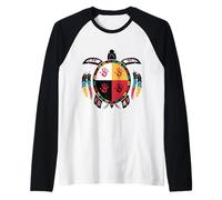Rueda Medicinal MMIW Turtle Spirit Indígena Nativo Americano Camiseta Manga Raglan