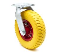 Rueda móvil 220x58mm Llanta metálica Soporte montaje giratorio Anti-pinchazos Carretilla Remolque