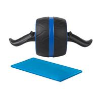 Rueda muscular abdominal compacta, doble rueda, entrenador compacto antideslizante, equipo de fitness para fortalecer la fuerza, incluye rodillera, para mujeres, hombres, adolescentes y atletas