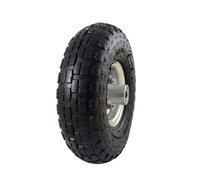 Rueda neumática - repuesto para carro-portamangueras, eje de 16 mm, llanta metálica de 125 mm, ancho 79 mm, diámetro 260 mm.