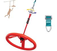 Rueda Ninja para niños, Rueda Colgante para Ninja Warrior, Carrera de obstáculos, Rueda de Mono con línea de obstáculos giratoria Slackline, obstáculos Colgantes, Accesorios de Curso Ninja