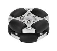 Rueda omnidireccional de aleación de aluminio doble de 48 mm, rueda para competencias robóticas con capacidad de carga de 3 kg, rodillos de nailon PE de doble para un movimien