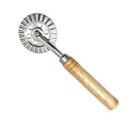 Rueda para cortar pizza,Rueda cortadora para máquina de pasta | Engarzadora de rueda de ravioli con borde estriado y mango de madera - Herramienta para prensar raviolis, decorador de para pasta, pizza