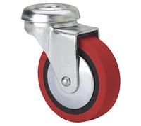 Rueda para Mueble Auxiliar Giratoria, RUEDAS ALEX, B PPI, Fijación de Agujero, Aro de Poliuretano inyectado, Ø 60 mm