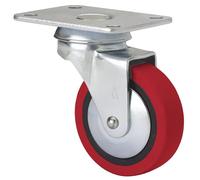 Rueda para Mueble Auxiliar Giratoria, RUEDAS ALEX, B PPI, Fijación de Placa, Aro de Poliuretano inyectado, Ø 40 mm