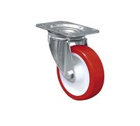 Rueda poliuretano con placa, Ø100mm, ancho 30 mm, 120 kg