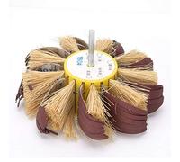 Rueda pulidora Sisal fina y rueda abrasiva Eje de 6 mm montado para accesorio de herramienta rotativa Pulidora Lijadora Lijadora eléctrica(180#)