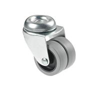 rueda - rueda doble de polipropileno pasante, diámetro de 50 mm, ideal para muebles y carritos, duradera y resistente a la corrosión.