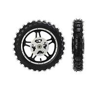 Rueda,Rueda Trasera de Moto de Cross Caucho Metal 2.5-10 con Conjunto de Llanta de Rodamiento de Rueda Dentada de Disco para Mini Pit Bike