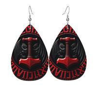 Rueda Rúnica Vikinga Mjolnir Mitología Nórdica El Martillo Del Dios Símbolo Aretes De Cuero Moda Pendiente Suave Pendientes Para Aniversario Mujer