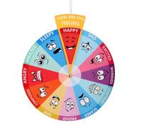 Rueda Sentimientos para Niños, Rueda Emociones de Fieltro con 12 Imágenes de Expresión y Cuerda Colgar para Actividades Aprendizaje Socioemocional