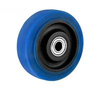 Rueda Silenciosa 4 ruedas de acero inoxidable 304 3", 4" y 5" con eje doble goma TPR, color azul medio, universales, silenciosas, 300 kg(Single,5 Inch)