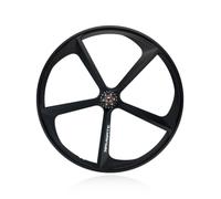 Rueda Trasera de Bicicleta de Engranaje Fijo 700C con Engranajes fijos de 17T, 5 radios Eje sólido 120mm Freno en V magnesio Llantas de Bicicleta de Pista de una Sola Velocidad