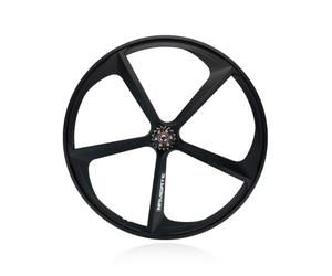 Rueda Trasera de Bicicleta de Engranaje Fijo 700C con Engranajes fijos de 17T, 5 radios Eje sólido 120mm Freno en V magnesio Llantas de Bicicleta de Pista de una Sola Velocidad