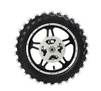 Rueda trasera de la motocicleta, rueda trasera de la motocicleta de goma metal 2.5-10 con rueda dentada de disco cojinete llanta neumático montaje para mini pit bike