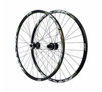 Rueda Trasera Y Delantera De BTT 26" 27,5" 29" Juego De Ruedas De Freno De Disco De Aluminio 9 * 100/10 * 135mm QR, Llanta De Doble Capa, Casete De 7-12 Velocidades(Black Green,27.5")