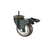 Rueda Universal con Eje de Goma 3 Pulgadas, Rueda giratoria silenciosa una Sola Carga, Tornillo M10/M12/M14/M16/M20 y Freno, 1 Unidad(M16- Universal Wheel)