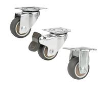 Rueda universal ultra silenciosa, cojinete de correa de goma suave, rueda de freno direccional universal, 1 pulgada, 1.25 pulgadas, 1.5 pulgadas, 2 pulgadas(Brake de 1.5 pulgadas)