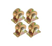 Ruedas 2 Inch V Groove Wheel Heavy Duty Rigid Caster, Bracket for Inverted Track Rolling Sliding Gate Wire Rope Rail 250kg Load