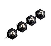 Ruedas autoadhesivas, Self Adhesive Caster Wheels 4 Pcs Rotating Black And White(L Black Steel)