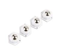Ruedas autoadhesivas, Self Adhesive Caster Wheels 4 Pcs Rotating Black And White(L White Steel)