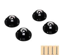 Ruedas autoadhesivas, Self-Adhesive Casters 4 Pack Black,1-4 Beads 20-200Kg(E black)