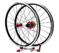 Ruedas BMX Bicicleta Plegable 20 Pulgadas 406 451 Llanta Freno V/C Freno 100/130mm Llantas Aleación Aluminio Cubos 20/24 Agujeros QR Rueda Delantera Trasera Para Casete 7-12s(Red Front Rear,406)