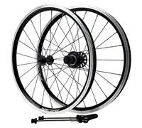 Ruedas BMX Bicicleta Plegable 20 Pulgadas 406 451 Llanta Freno V/C Freno 74/130mm Llantas Aleación Aluminio Cubos 20/24 Agujeros QR Rueda Delantera Trasera Para Casete 7-12s(Black Front Rear,406)