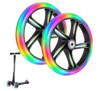Ruedas brillantes para patinete de acrobacias 2 piezas, ruedas de repuesto LED para patinete de 200 mm, ruedas con luz LED con rodamientos ABEC-9, ruedas brillantes para patinetes de todo tipo