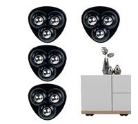 Ruedas con adhesivo automático | Rodillos de acero inoxidable Rotación de 360 grados, 4 piezas ruedas perforantes autoadhesivas, diseño de 3 bolas, para muebles, basura, aparato de cocina, juguetes