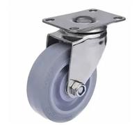 Ruedas de acero inoxidable 304, ruedas de poliuretano PU de 3 pulgadas y 4 pulgadas, silenciosas, sin óxido, for ambientes húmedos, ruedas industriales(Universal plate,3 inch wheel)
