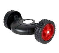 Ruedas de apoyo ajustables para cortabordes - Set universal de ruedas auxiliares para desbrozadoras & recortadoras de batería, accesorio de jardín resistente para un perfilado sin esfuerzo, ejes 23-28