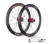 Ruedas De Bicicleta BMX 20 Pulgadas Freno De Disco 406/451 Juego De Ruedas Plegables Llantas De Aleación De Aluminio 40 Mm De Altura Bujes QR 24H 100/135 Mm 8-12 Velocidades(Red Hub,451)