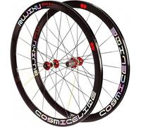 Ruedas de Bicicleta de Carretera 700C con Freno de Llanta C/V, Cassette de 7, 8, 9, 10 U 11 Velocidades, Llanta de 40 Mm para Cubierta, con Cierre Rápido y Llanta de Doble Pared. Black,50mm