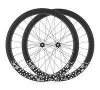 Ruedas de Bicicleta de Carretera de Fibra de Carbono 700C, Eje de Bloqueo Central, Altura de Cuadro de 50 mm, 2 rodamientos Delanteros y 4 Traseros, Rueda Libre de 8/9/10/11/12 Vel