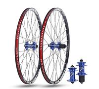 Ruedas De Bicicleta MTB 24/26/27.5/29" Aleación De Aluminio Llanta 32 Radios Eje Pasante Delantera: 12/15X100 Mm Trasera: 12X142 Mm Ruedas Freno De Disco Buje For 7-11s(Blue,27.5''_TA 100*15MM)