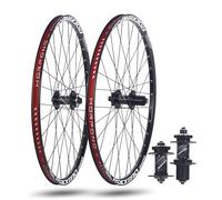 Ruedas De Bicicleta MTB 24/26/27.5/29" Aleación De Aluminio Llanta 32 Radios Eje Pasante Delantera: 12/15X100 Mm Trasera: 12X142 Mm Ruedas Freno De Disco Buje For 7-11s(Black,24''_TA 100*12MM)