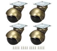 Ruedas de bola de 1.5 pulgadas, pequeña rueda giratoria para otomana, banco de trabajo, silla de ruedas, mesa de café, ruedas pequeñas con placa superior, juego de 4, tornillos incluidos