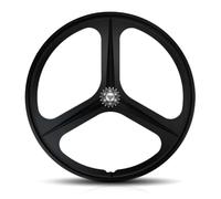 Ruedas De Engranaje Fijo 700C 3 Radios Aleación De Magnesio Ruedas Delantera Y Trasera Freno V-Brake Eje Sólido Bujes 100/120mm para Una Sola Velocidad(Schwarz,Rear)