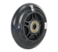 Ruedas de flash LED para scooter, piezas de repuesto de poliuretano de 80 mm x 22 mm con rodamientos ABEC-7, accesorios de rueda delantera trasera intermitente para niños y adultos (negro)