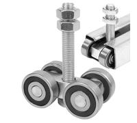 Ruedas de granero, colgador de carril de caja, rollo de montaje para carro de 4 ruedas, robusto colgador de puerta corredera, hardware de puerta de granero para armario, dormitorio, cocina