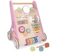Ruedas de madera para bebé, andador de empuje para bebés de 6 a 12 meses, Montessori, juguete de madera para actividades de bebé, juguetes para caminar para niños de 1 año aprendiendo a caminar, niña
