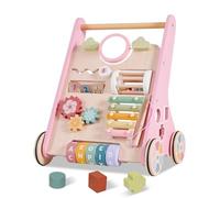 Ruedas de madera para bebé, andador de empuje para bebés de 6 a 12 meses, Montessori, juguete de madera para actividades de bebé, juguetes para caminar para niños de 1 año aprendiendo a caminar, niña