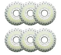 Ruedas de monopatín iluminadas con efecto pedernal, 90 mm-125 mm, dureza 90A, paquete de 6, LED multicolor. 52 partículas de pedernal (luz de color, 100 mm)