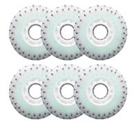 Ruedas de monopatín iluminadas con efecto pedernal, 90 mm-125 mm, dureza 90A, paquete de 6, LED multicolor, 52 partículas de pedernal (luz verde, 90 mm)