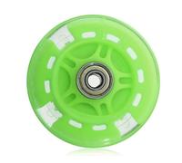 Ruedas De Patín PU, 8 Uds., Rueda Flash LED, Luz Intermitente, Rodamientos ABED-7 Traseros, Espaciador Aleación, Preinstaladas for Patinete 8x2,2 CM Para Patin(Green)