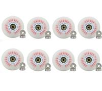 Ruedas de patinaje en línea con luces LED, varios tamaños de 62 mm a 125 mm, dureza 90 A, 24 mm de ancho, paquete de 8 con rodamientos, no requiere pilas (rojo, 80 mm)